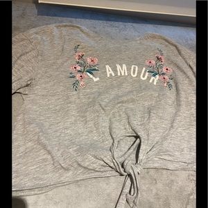 Grey shirts with flowers